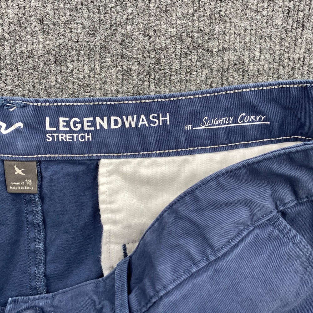 Eddie Bauer Legendwash Stretch Shorts Women 18 Blue Curvy Outdoor Chino Coastal - Picture 5 of 12